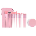 Hot Sale Kabuki Foundation Face Powder Blush Eyeshadow Brushes Make up Brush Makeup Brush Set with Bag New Arrival 13pcs Green MegaBDM