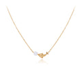 Fashion 18k Gold Plated Stainless Steel Natural Fresh Water Pearl Dolphin Necklace