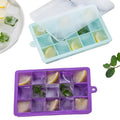 15/24-Grid SquareSilicone Ice Cream Tray With Lid Soft Bottom Mold for DIY Ice Cube and Cream Production