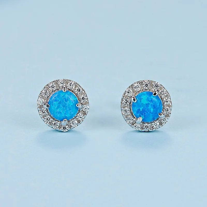 Wholesale Luxury Silver 925 Net Red Customized Jewelry for Women Heart Shaped Opal Huggie Trendy Stylish for Wedding Gift