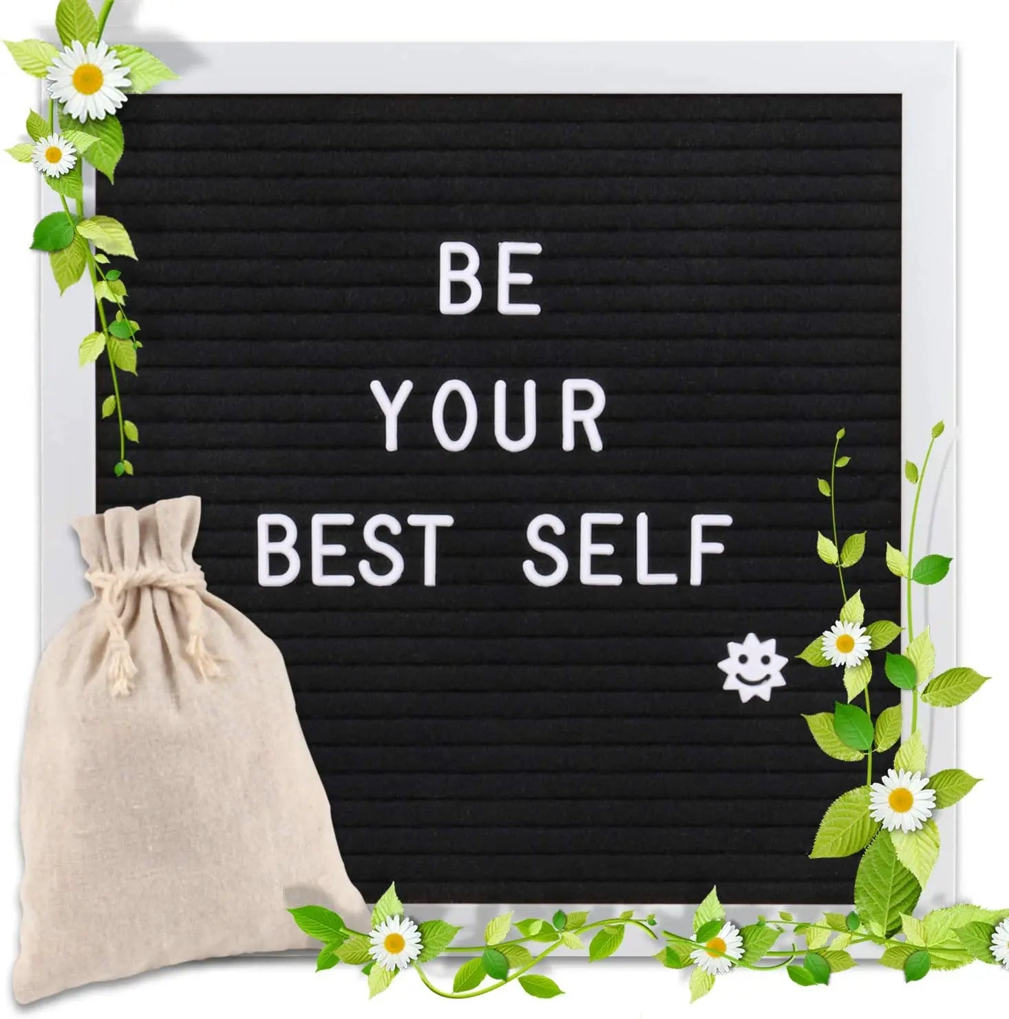 Hot Sale Wooden Felt Letter Board for Display with Wood Stand Changeable Felt Letters Home Message Board