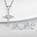Christmas Gift Solid 925 Silver Infinity Cross Jewelry Sets