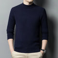 2022 Fall Winter Fleece Sweaters Mens Fashion High Neck Long Sleeve Causal Pullover Knitted Sweater Men