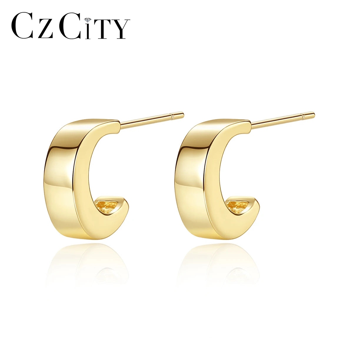 CZCITY Best Selling Women 925 Trendy Hoops Sterling Earings for Women 2021 Women Fashion Jewelry Silver Hoop Earrings