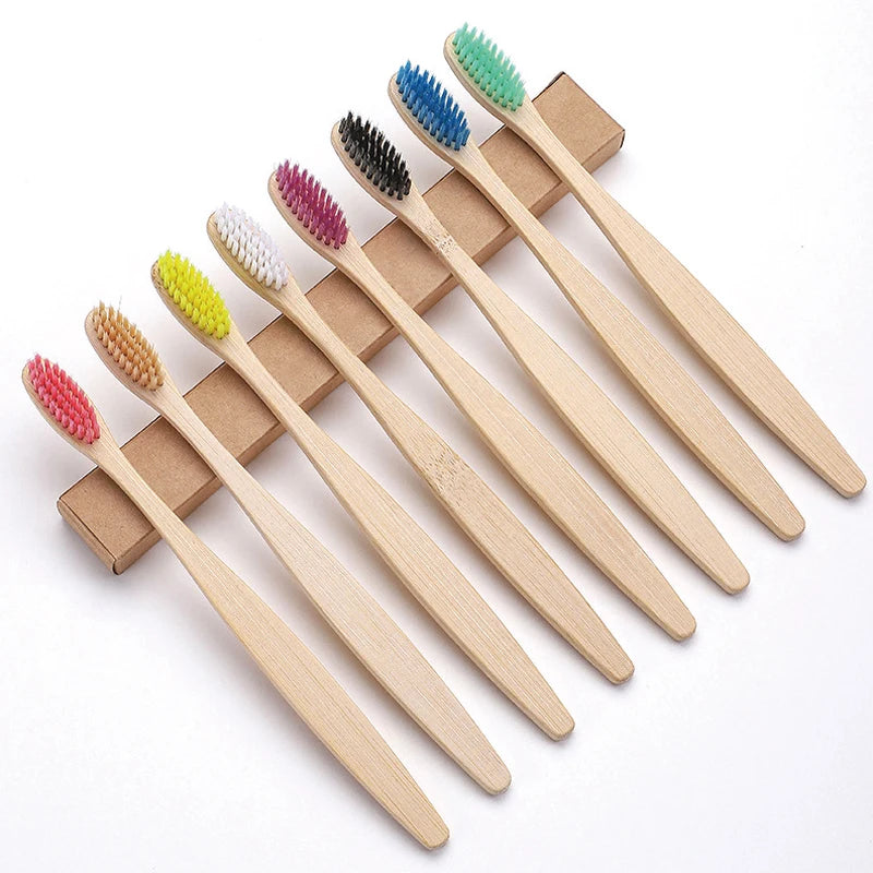 Eco-Friendly Family Pack Small Head Bamboo Charcoal Toothbrush with Soft Nylon Bristles Personalized Box for Home Use