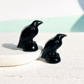 Factory Wholesale Natural High Quality Crafts Hand Carved Obsidian  Raven Crystal Healing Stones for Decoration