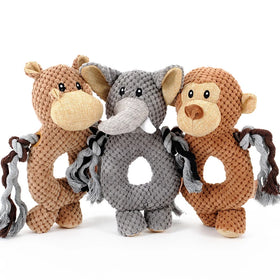 GMTPET OEM Wholesale Eco-Friendly Classic Luxury Corn Flannel Ring Shape Squeaky Training Plush Dog Toy
