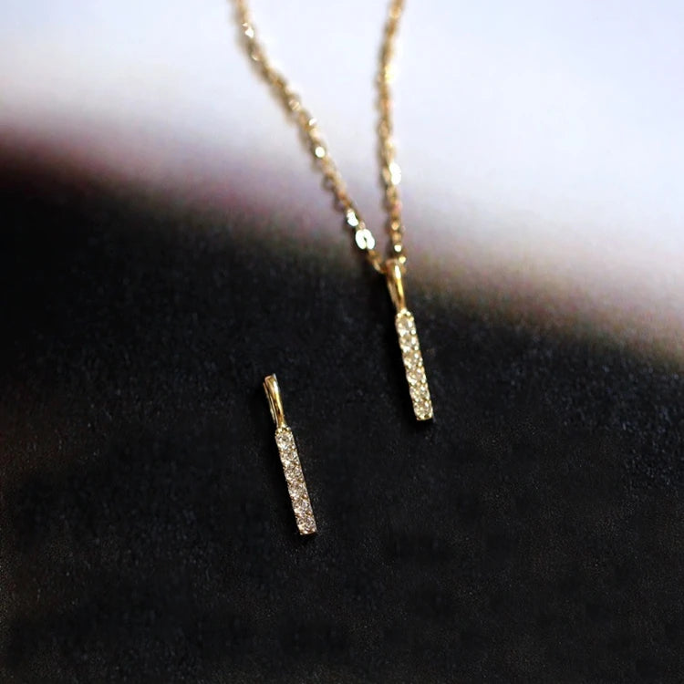 Zircon Stone Trendy Simple Esty Jewelry 925 Sterling Silver Gold Plated Necklace for Women