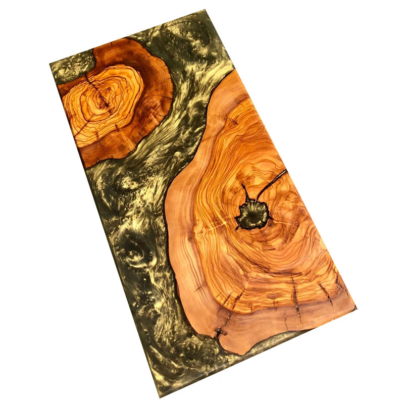 Customized Olive Wood Epoxy Resin Art Chopping Board Dishwasher Safe 14x9 Inch Home & Kitchen Serving Cutting Board