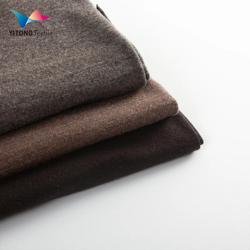Customized Warm Plain Fabric Double Fleece Fabric 66% Acrylic 28% Modal 6% Spandex Fabric for Winter Clothing