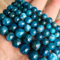 Semi-precious Round 6/8/10mm Natural Blue Apatite Stone Beads for Jewelry Making DIY
