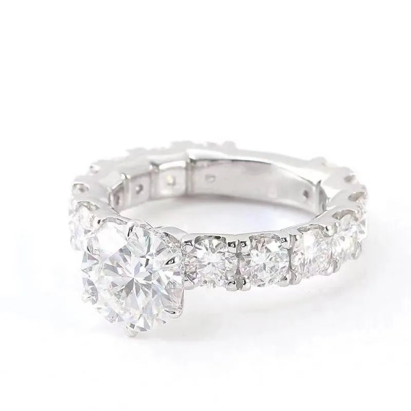 14K/18K White Gold Original Brilliant Cut 3-5 Carat Genuine Diamond Test Past Slide Stones D Color Moissanite Ring Fine Jewelry