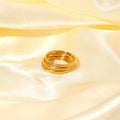 High Quality Stainless Steel 3pcs Couple Rings for Lovers Wedding Index Rings Sets 18K Gold Plated