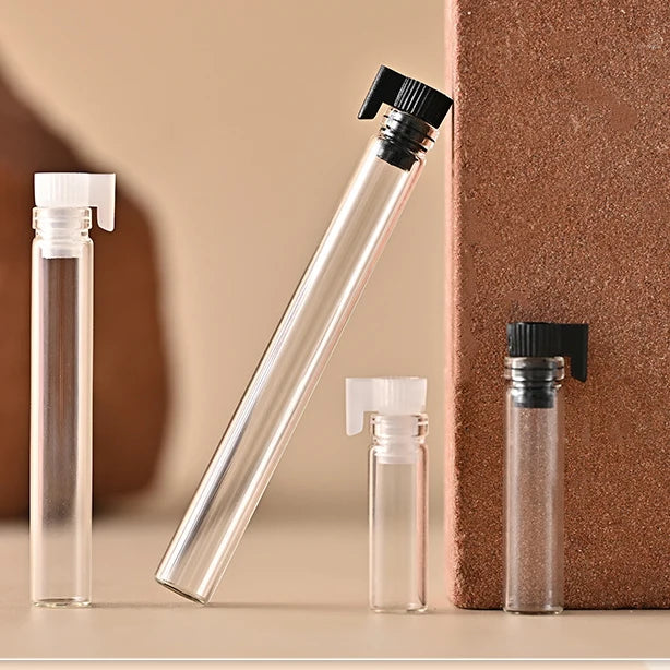 Hot Sale Perfume Tester Tube Personal logo Small Portable Mini Glass Sample Perfume Bottles 1ml