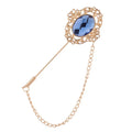 Fashion Simple Vintage Hollow Designer Corsage Flower Crystal Stone Beaded Chain Badge Lapel Brooch With Long Pin for Men's Suit