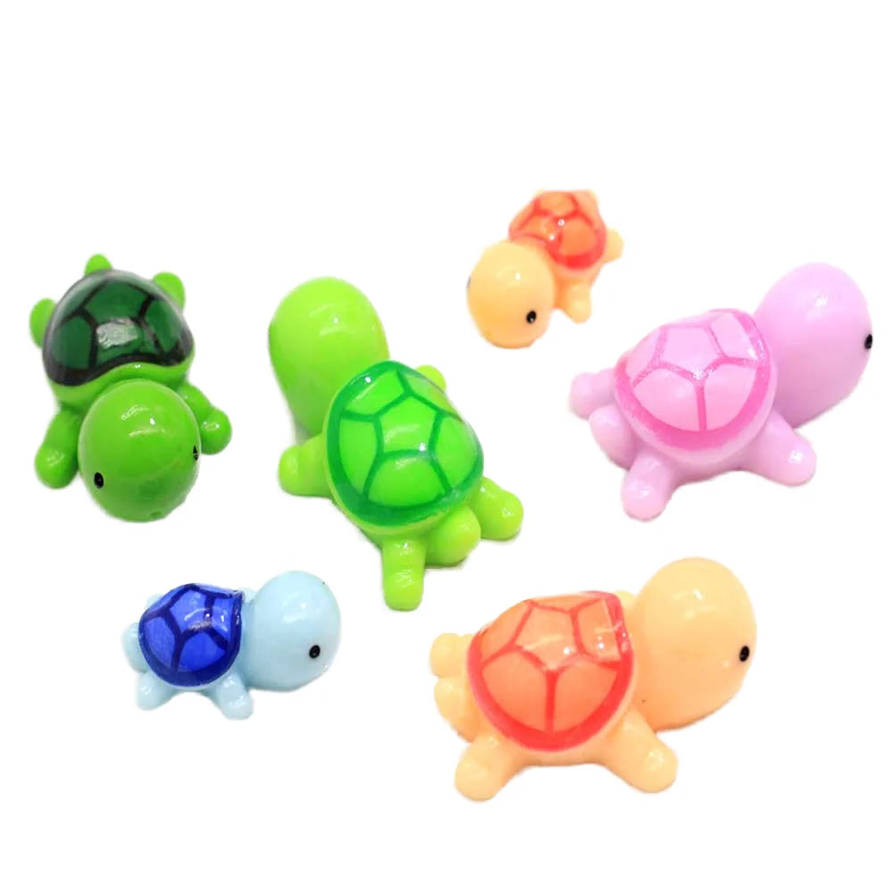 Cartoon Turtle Series 3D Resin Micro Landscape Hand Painted Fish for Tank Decorations Small Ornaments for Artful