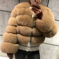 Faux Fox Fur Overcoat Coat Autumn Winter Fashion Imitation Fur Long Faux Fur Coat Women Jacket Coat Women's  Long Sleeve