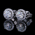 RINNTIN SME20 Wedding Party Fine Jewelry Gift 925 Sterling Silver 0.5 Carat D Color Moissatine Stud Earrings for Girl Woman
