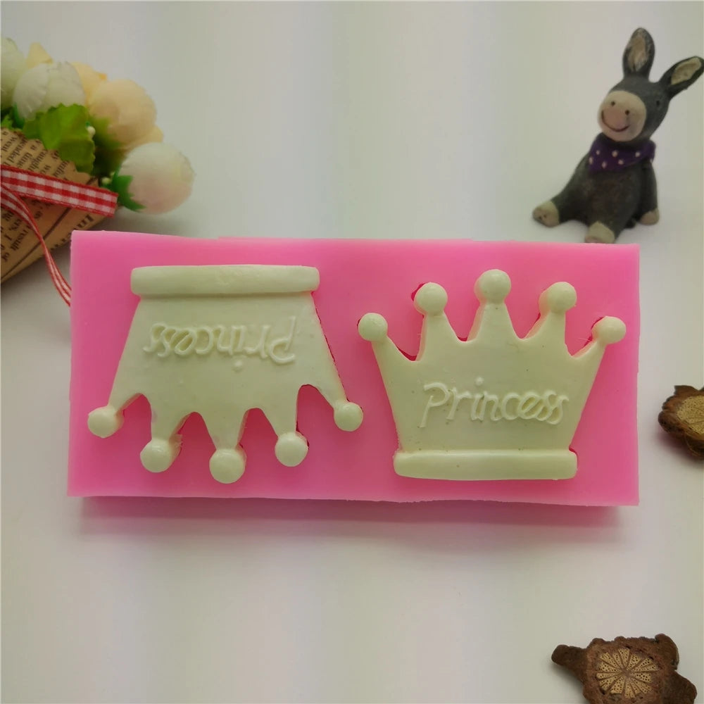 Z-1095 DIY Cake Decoration Crown King Queen Princess Prince Silicone Molds