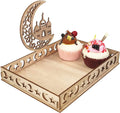 Ramadan Display Holder Eid Mubarak Dessert Pastry Tray Decorations Ramadan Wooden Serving Tray Plate