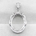 Sterling Silver 14*18mm Semi Mount Pendant Empty Frame Blank Support Setting S925 Base Holder Without Center Stone for DIY Inlay