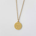 Fashion 18K PVD Gold Plated Saint Benedict Medal Pendant Necklace Stainless Steel Catholic Medal Religious Pendant Necklace