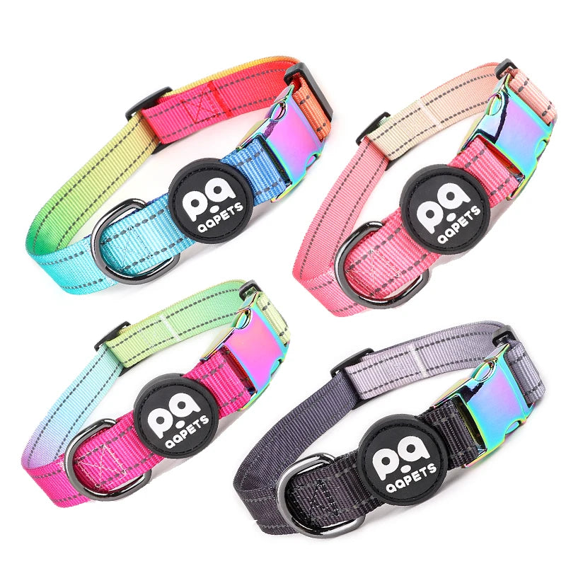 Buckles Hardware Custom Dog Collar with Nylon Material Printed Pattern and Decorative Scarf Sublimation Cardboard Packaging