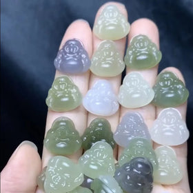 16*16*5.4mm AAA High Quality Natural Nephrite Jade Buddha Pendant for DIY Jewelry Making