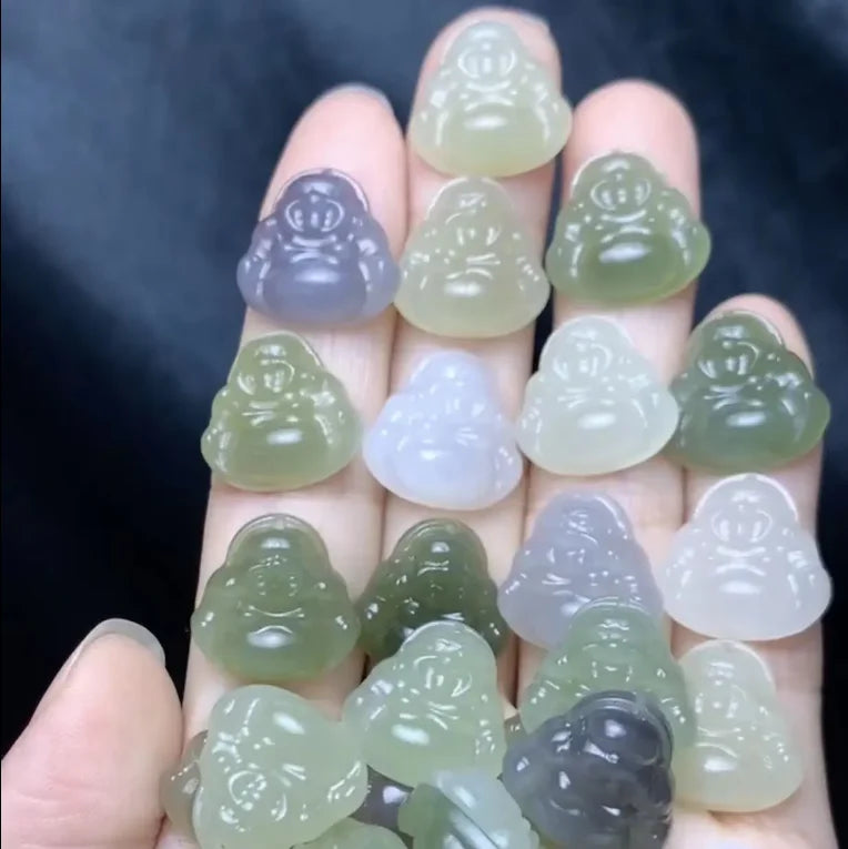 16*16*5.4mm AAA High Quality Natural Nephrite Jade Buddha Pendant for DIY Jewelry Making