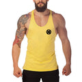 Custom Logo Summer Fitness Bodybuilding Mens Sportswear Cotton Loose Y Back O-neck Sleeveless Shirts