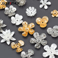 MA74 20pcs/Lot 18K Gold Rhodium Plated Copper Nickel Free DIY Flower Accessories for Earrrings Making Jewelry Findings Metal