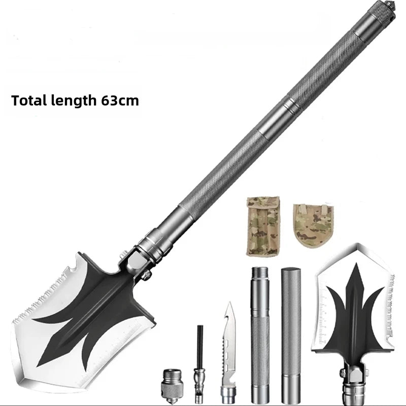 Portable Folding Shovel Outdoor Camping Multi-Functional Tactical Survival Tool Collapsible Spade Detachable Shovels