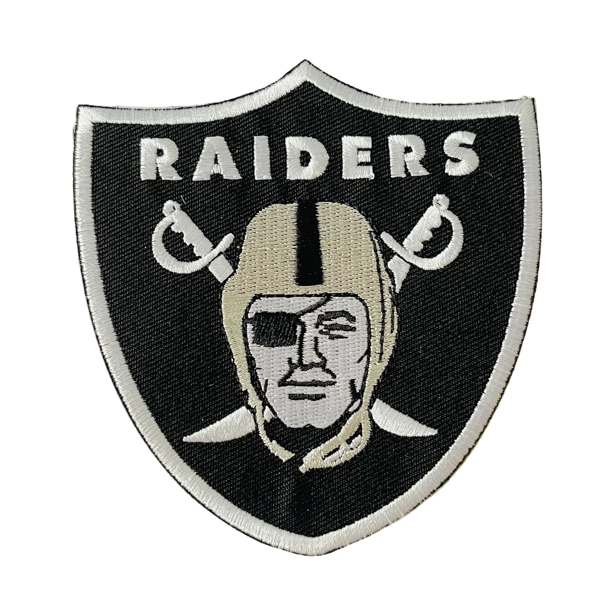 Hot Sell Custom Heat Press Embroidery Patch Nfl Iron on Raiders Patches for Clothing