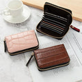 New Style Mini Leather Card Holder for Women Multifunction Id Card Credit Card Cash Key Purses Portable Retro Ladies Wallet