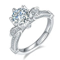 Wish Jewelry Solitaire Cluster Heart Wedding Bands Round Brilliant Cut 1 Carat Silver 925 Moissanite Gold Engagement Ring