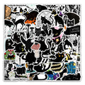 54pcs Cute Black Cat Waterproof Pvc Sticker Packs for Laptop Luggage Book Refrigerator Skateboard Phone case Decoration