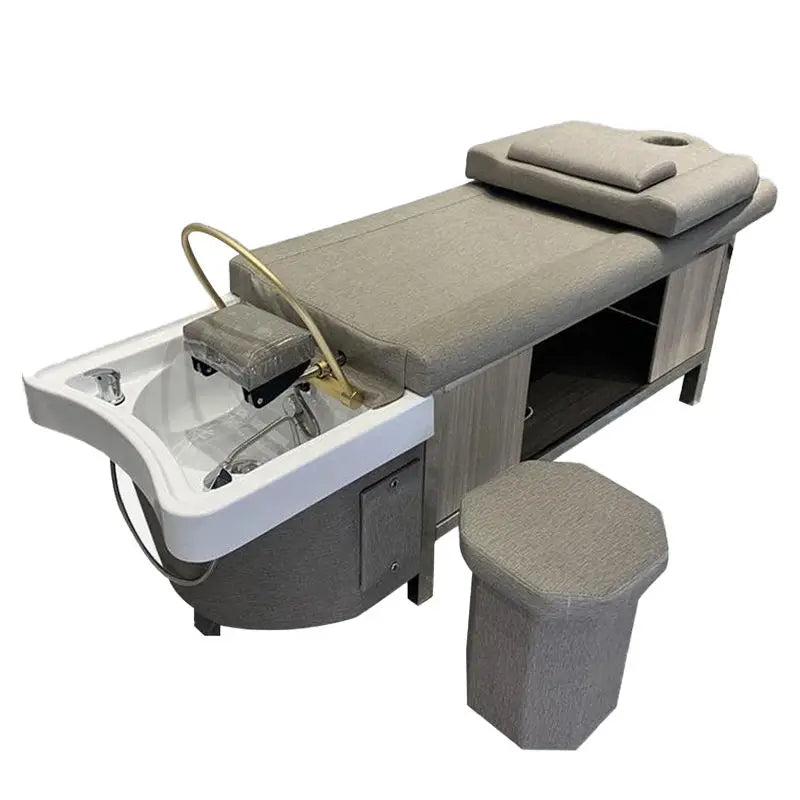 Popular Barer Bed Electric Salon Shampoo Chair Barber Shop Equipment Multifunctional Shampoo Bed