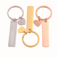 New Wholesale Customizable Stainless Steel Metal Heart for Love Keychain Polished Logo Fashion Style Personalized Blank Keychain