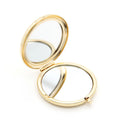 Wholesale Portable Double-sided Metal Makeup Hand Mirror Compact Mirror Folding High-Grade Round Cosmetic Mirror
