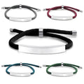 Wholesale Stainless Steel Blank Bar Metal Engraved Rope Bracelet for Lover Custom Logo Name ID Couple Bangle Bracelet