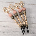 Tongxin New Hot Name Wood Silicone Bead Keychain Custom Mama Beaded Keyring Bag Backpack Accessories Valentine's Day Mother's Day