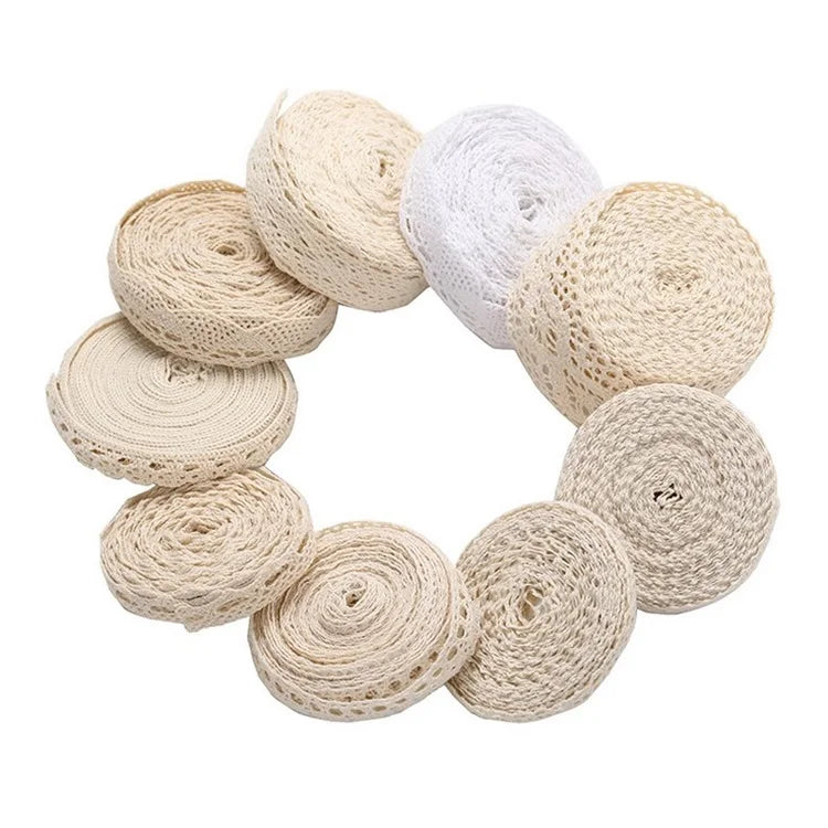 Wholesale 5Meters Custom Sofa Cushion Garment Decoration Cotton Lace Trim Fabrics Cotton Crochet Lace Trimming Lace