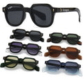 Steampunk Metal Metal Hinge Rectangular Square Rivets Green Thick Frame Shades Gradient Lens Customize Eyewear Unisex Sunglasses