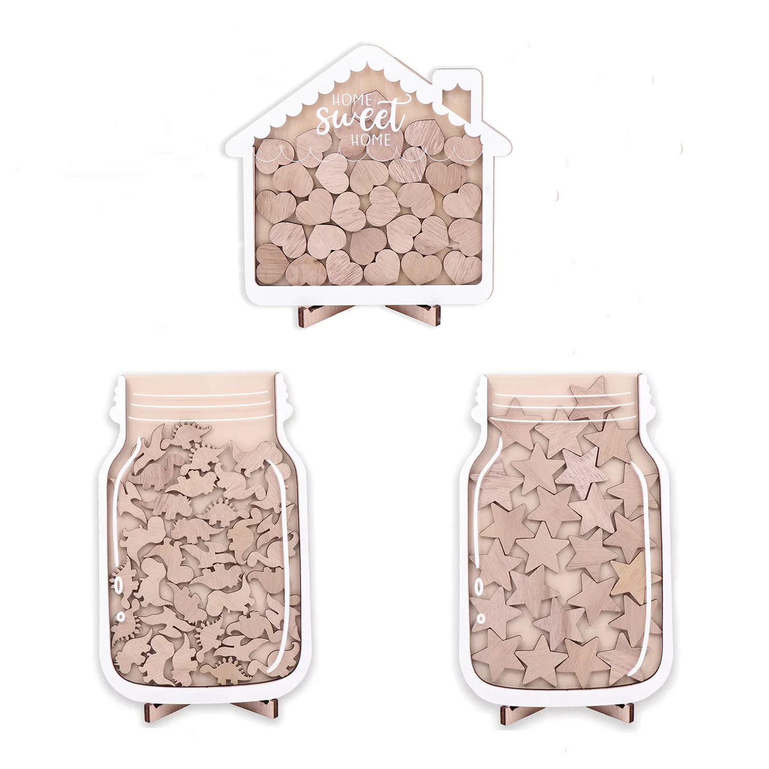 Home Sweet Home Dinosaur Reward Jar With Wood Star Tokens Cotton Bag Letter Sticker Tabletop Acrylic Jar Chore Chart Kids Gifts
