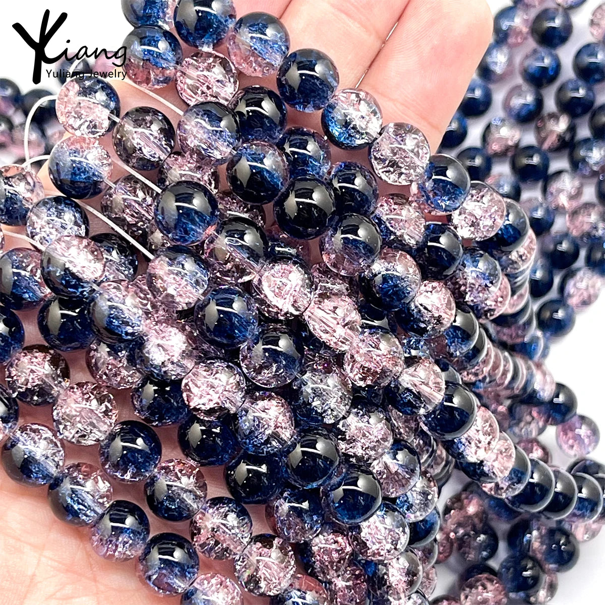 10mm Round Smooth Loose Crystal Stone Beads Dyed Color Multicolor Popcorn Quartz Beads for Jewelry Making Diy