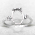 Sterling Silver 8*11mm Semi Mount Ring Empty Frame Blank Support Setting S925 Base Holder Without Center Stone for DIY Inlay
