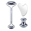 Stainless Steel Gua Sha Massage Tool for Facial Body SPA Includes Jade Roller