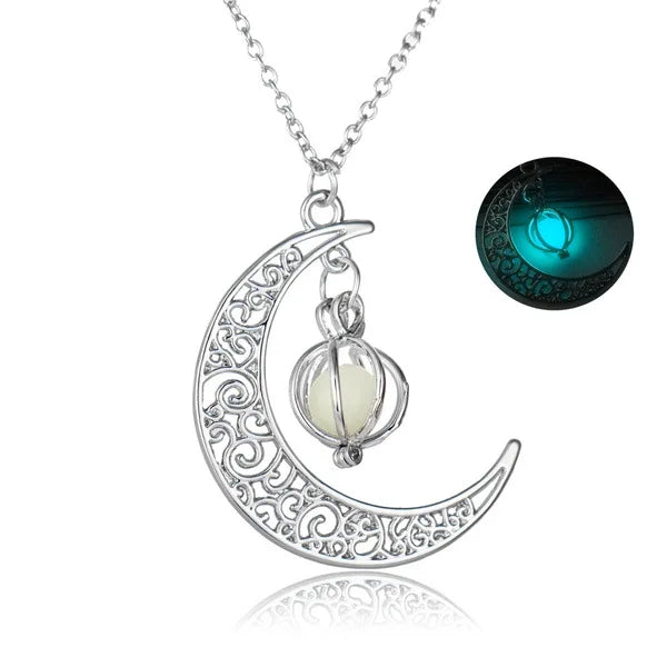 Latest Designer Solar Moon Shine Luminous Moon Pendant Necklace