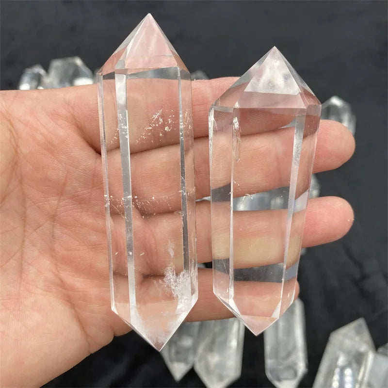Wholesale Natural Clear Quartz Double Terminated Point Crystal Points Wand Healing