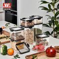 Hot Sale Airtight Food Plastic Canisters BPA Free PET Kitchen Clear Cereal Coffee Tea Dry Food Storage Containers with Lids
